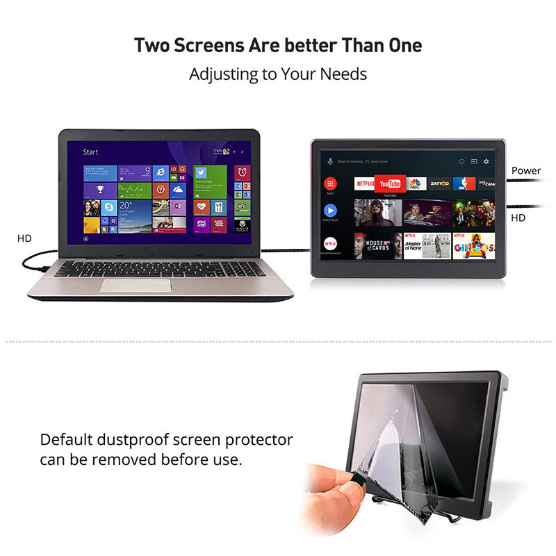 Elecrow – écran LCD Portable IPS 2K de 10.1 pouces, résolution 2560x1600 px, pour Raspberry Pi