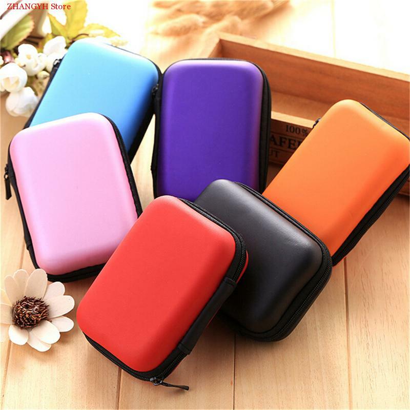Makeup organizer Square Earphone Storage Bag Carrying Case for Earphone Headphone Earbuds Pouches 6 Colors New Hot 12 x 8 x 4cm
