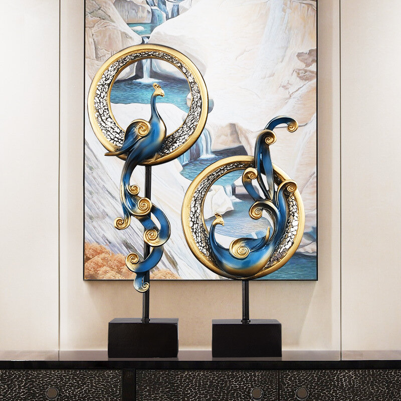 Kreatywna dekoracja domu rzemiosło Phoenix chińskie ozdoby na biurko figurki salon biuro Hotel Hall wystrój sklepu prezent 1 para