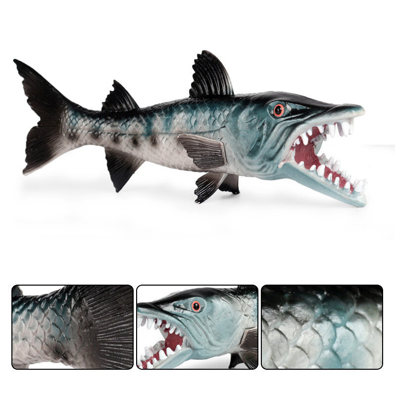 Имитация морской жизни, модель глубоководной рыбы, Мерцающая рыба волка, ПВХ экшн-фигурка, коллекционная образовательная игрушка для детей,...