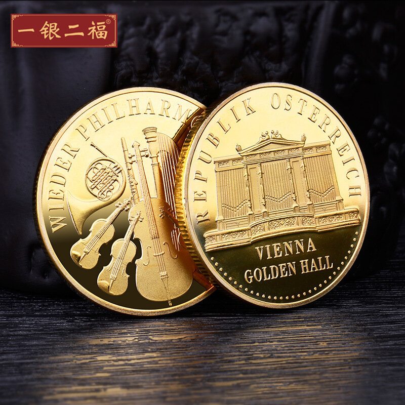 Koin Peringatan Austria 2015 Koleksi Koin Emas Medali Peringatan Orkestra Simfoni Wina Medali Emas Dekorasi Rumah
