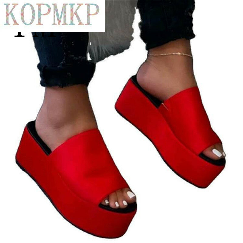 Musim Panas Sandal Wanita Wedges Sepatu Pumps High Heels Sandal Flip Flop Sepatu Femme Platform Sandal Sandalia Feminina Baru