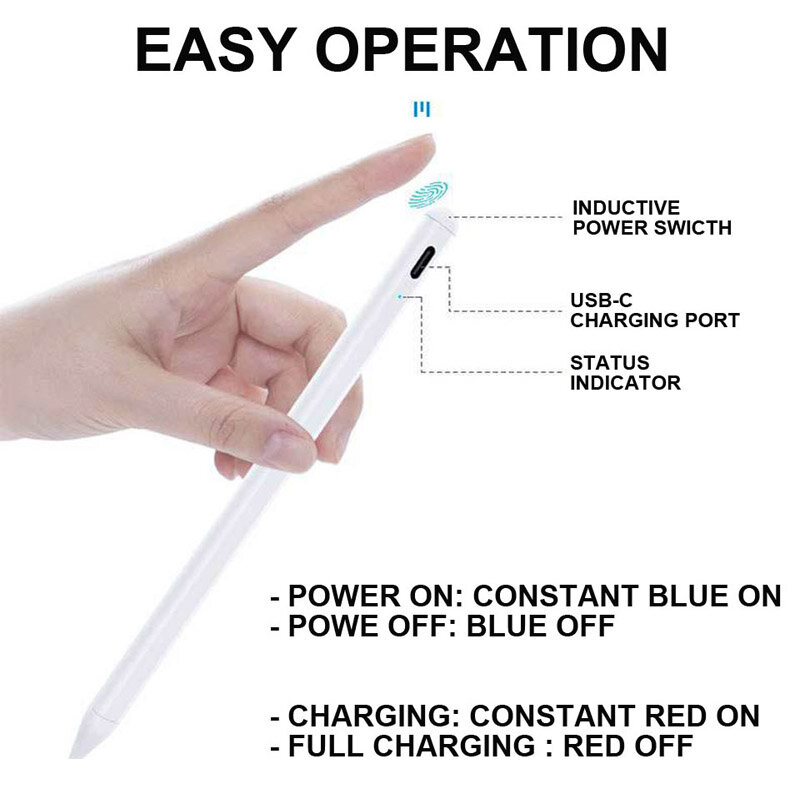 Funzione di inclinazione della matita dello stilo per Apple iPad Pro 11 12.9 2020 2018 2019 6 ° 7 ° Mini 5 Air3 disegno Touch Pen con rifiuto del palmo