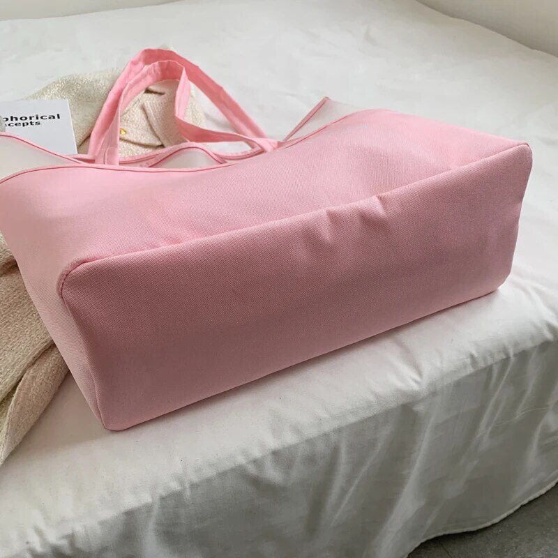 YILIAN reisetasche Große kapazität 2022 sommer neue mode transparent nylon einzelnen schulter tasche shopping freizeit rucksack