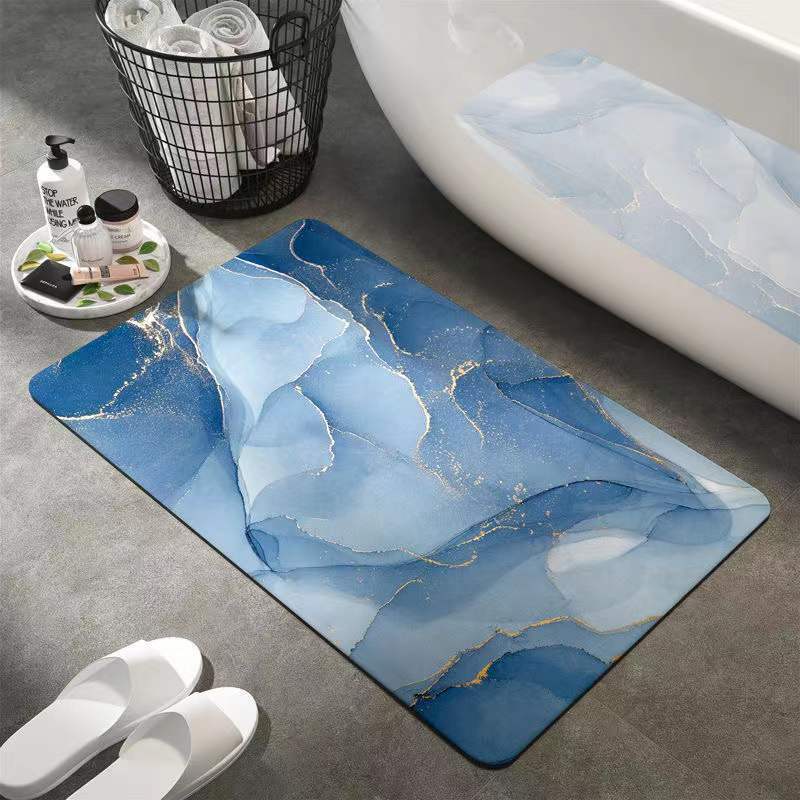 Absorção de água umidade-prova simples manutenção antiderrapante dobrar à vontade confortável pé tapete de banheiro