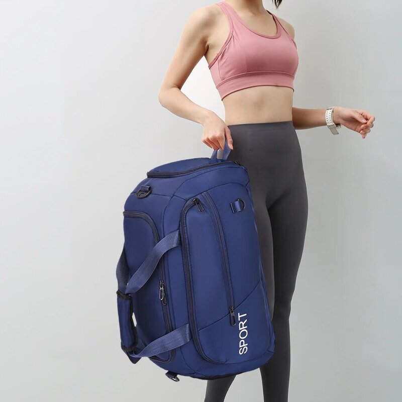 Sacos de bagagem para as mulheres bolsa oxford ginásio de fitness dos homens bolsa de ombro à prova dwaterproof água esportes mochila de viagem com sapatos compartimento