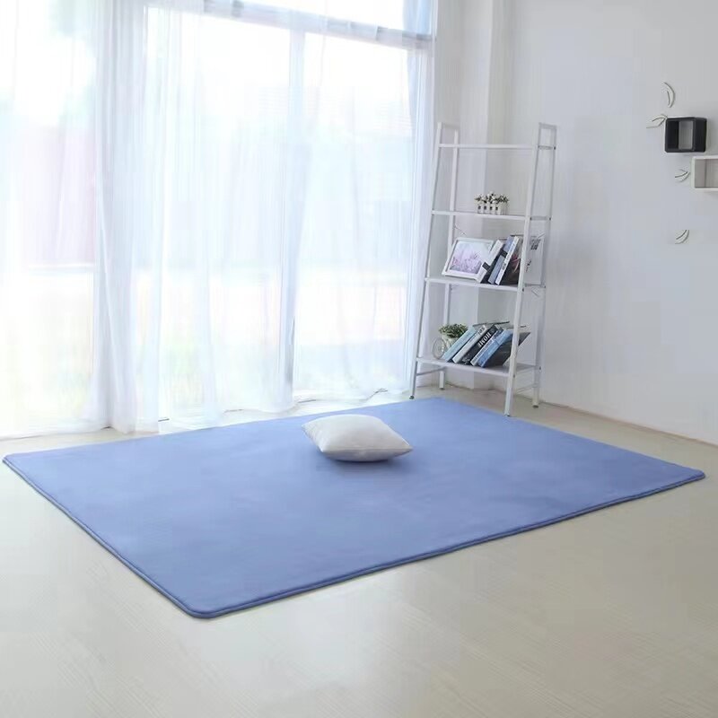 Tapete coral mais recente sala de estar tapete cor sólida absorvente porta dianteira tapete criança quarto tapetes macio yoga
