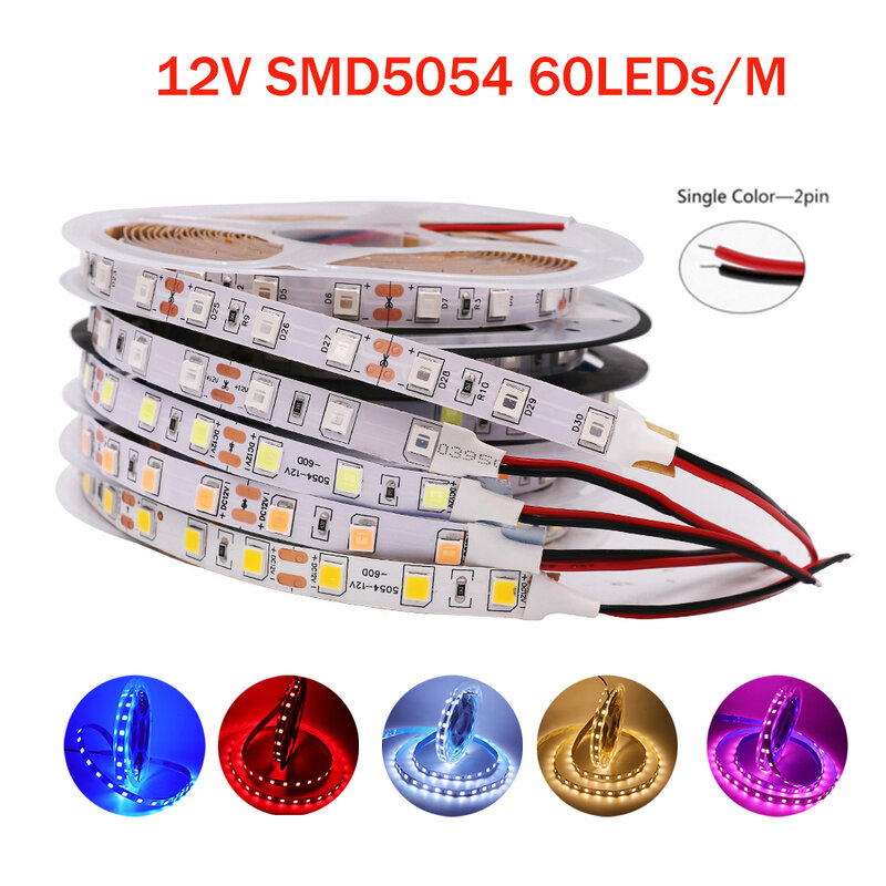 5M LED Strip Light 12V SMD5050 5054 2835 5630 Super Bright LEDเทปกันน้ำLED Ribbon 60/90/120/240/480/360 LEDs/M