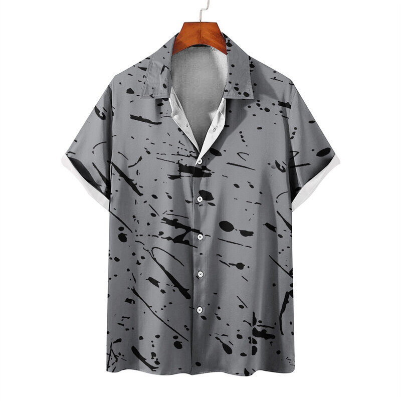 2023 Herren schlanke kurz ärmel ige Hawaii hemd Herren Party Party Strand Casual Fashion T-Shirt lässige Straßen kleidung