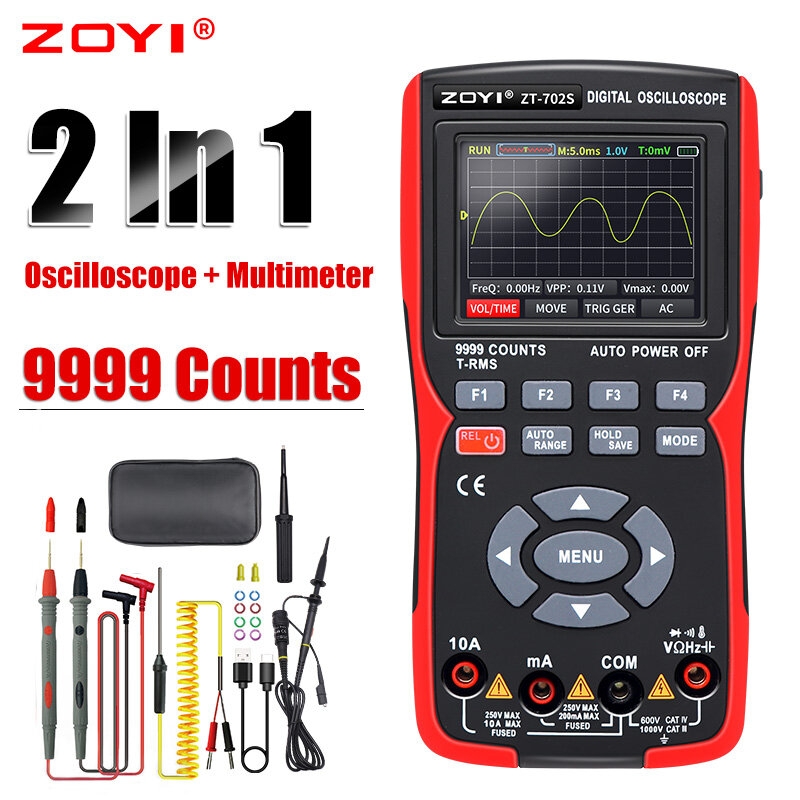 Zoyi-デジタルマルチメータt702s,true rms,イントラネットプローブ,マルチメータ,48メートル/秒10mhz,pc