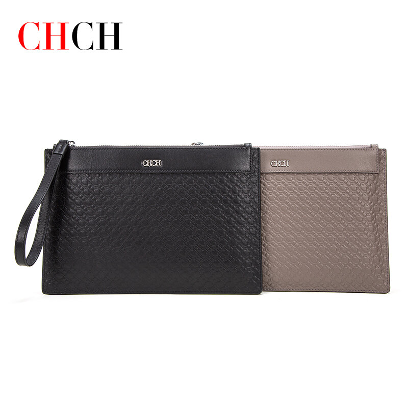 CHCH Men Cowhide Luxury Wallet More Color  Black Brown Envelope Bags Large Capacity Long Wallet Letter for Women