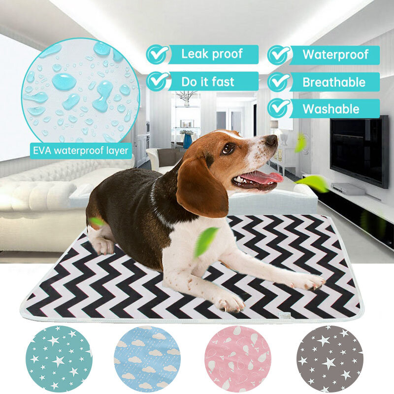 Alfombrilla lavable para perros, esterilla reutilizable para mascotas, absorbente de orina, impermeable, accesorios para cachorros