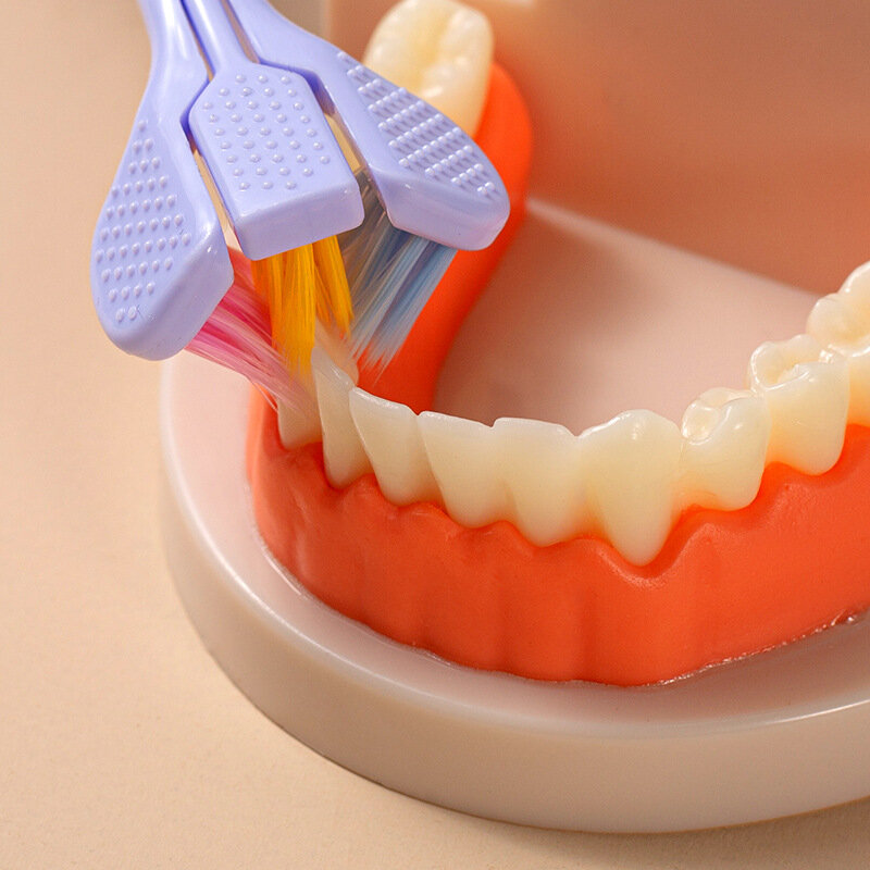 1 шт., трехсторонняя зубная щётка для ухода за полостью рта