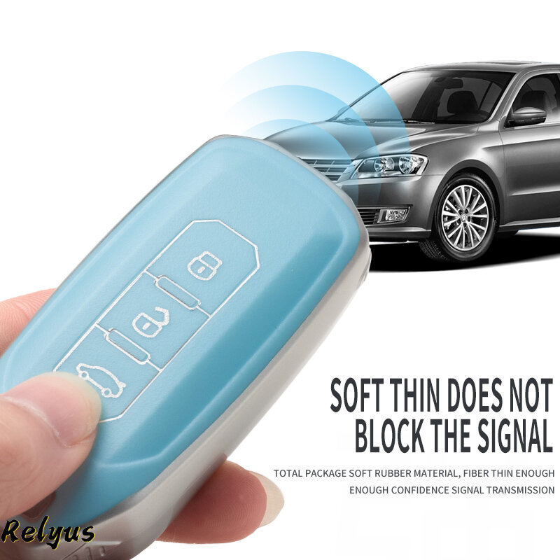 Étui de protection pour clé télécommande de voiture, en TPU, avec porte-clés, pour Ford kingdom EV 2020 Smart, coque sans clé à 3 boutons, accessoires automobiles