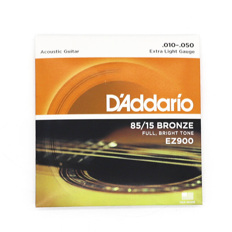 Juego de 6 cuerdas para guitarra acústica, calibre Extra Ligero, EZ890 - EZ930 85/15, Material bronce, tono brillante completo 010-050