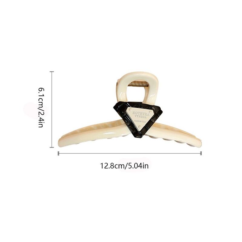 Korean Exquisite Triangle Sign Letter Hair Claw Simple Fashion Solid Color Acrylic Shark Clip Women Girls Hair Accessories