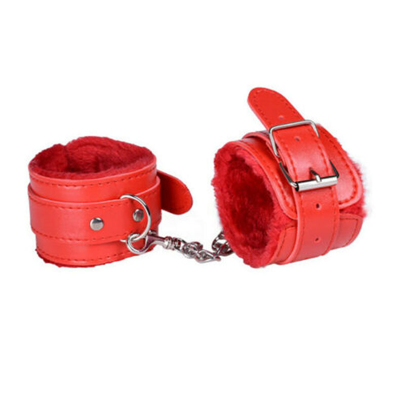 Hot Sale New Fashion Four Colors Handcuffs Faux Leather Soft Fur Ring Ankle Cuffs Lover Role Play