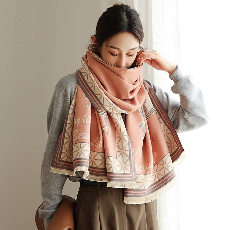 Роскошный шарф, Женский дизайнерский кашемировый шарф, Женская Роскошная брендовая шаль, корейский кашемировый шарф, сохраняющий тепло