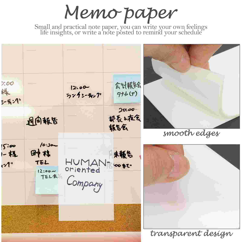 4pcs Clear Tearable Memo Stickers Students Memo Pads Office Supplies