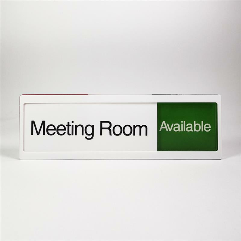 Drzwi biurowe znak sala konferencyjna w użyciu dostępny znak praktyczne drzwi przesuwne znak