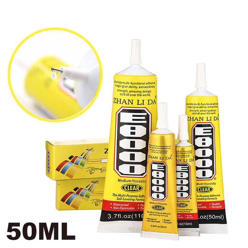 50ml E8000 Strong Liquid Glue Clothes Fabric Clear Leather Adhesive Jewelry Stationery Phone Screen Instant Earphone