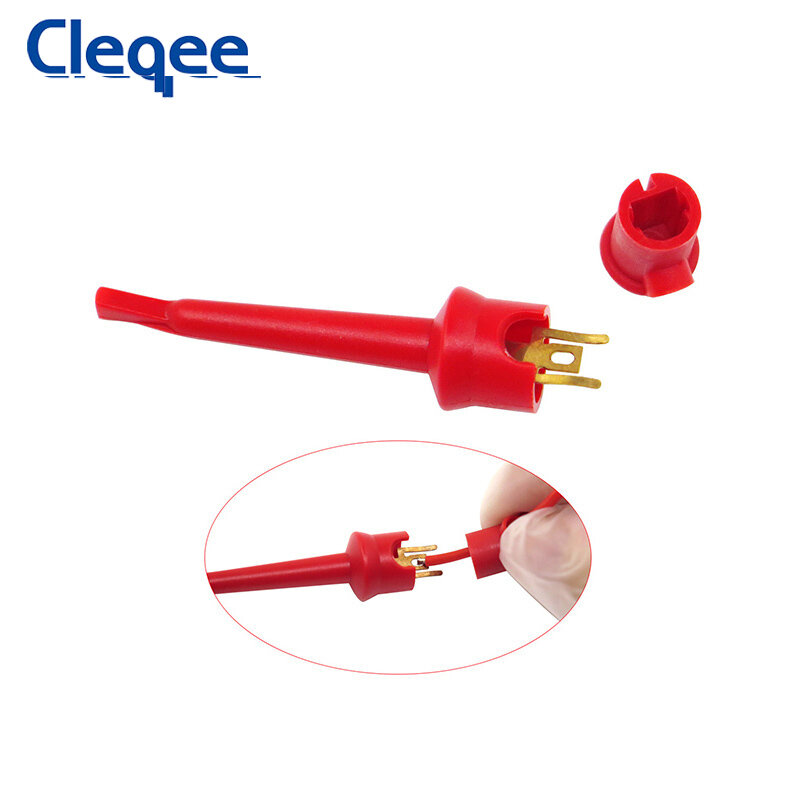 Cleqee p5002 smd ic teste ganchos clipes mini grabbers braçadeira de cobre abs capa para kit de cabo eletrônica multímetro diy