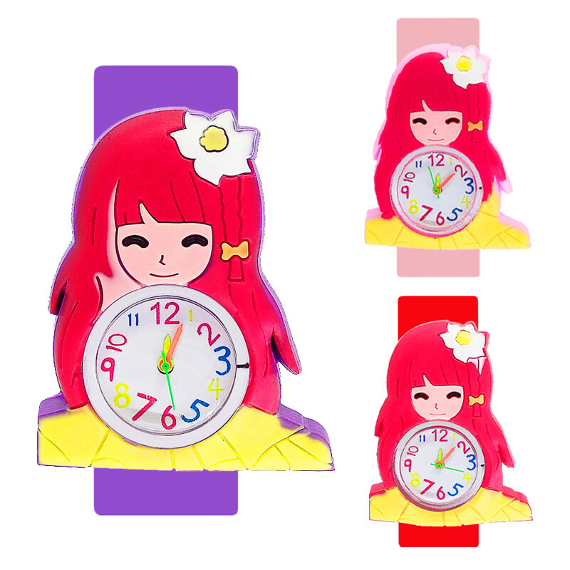 Girl Princess Series Women Watches for Children Know Time Toy Cartoon Doll Anime Kids Watch Slap Quartz Girls Watches Clock
