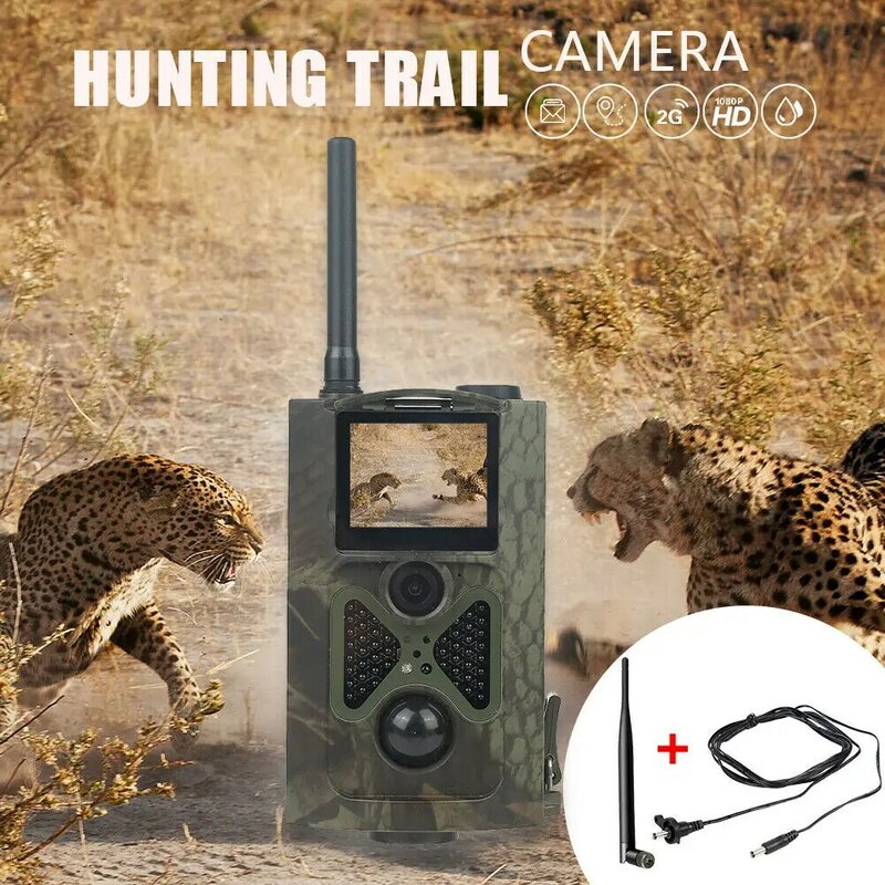 HC300M 방수 카메라 감시 Celluar 2G MMS SMS SMTP 사진 트랩 나이트 비전 야생 동물 적외선 무선 사냥 카메라