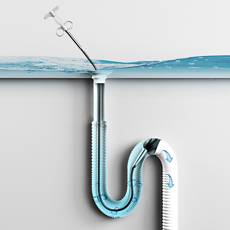 1 pçs tubo de drenagem esgoto limpeza desbloqueador draga anti entupimento gancho cozinha ferramenta pia água do banheiro máquina draga