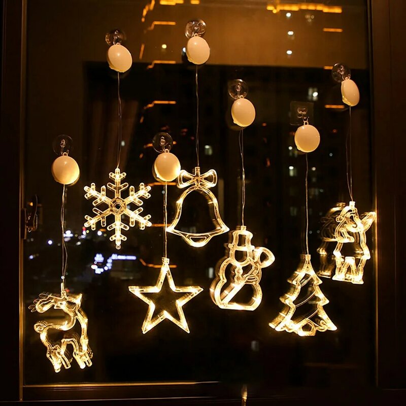 Luzes de natal cortinas otário lâmpada iluminação do feriado christma decoração luz de fadas christma árvore papai noel decoração interior lâmpadas