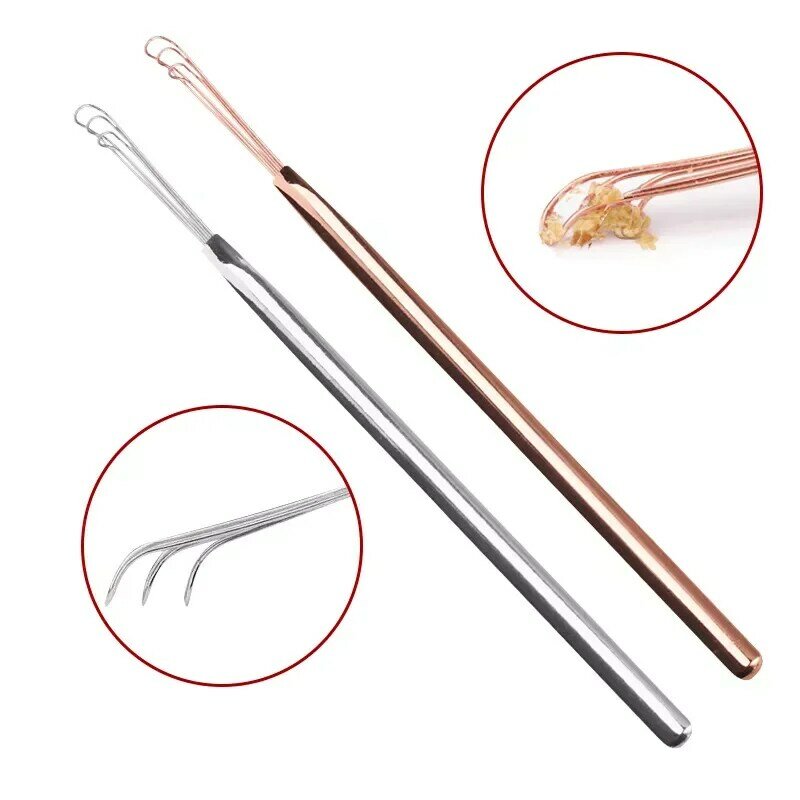 Portable Stainless Steel Ear Pick Cleaner Ear Curette Tools Creative Three Chain Ear Spoon Efficient Removal Of Earwax