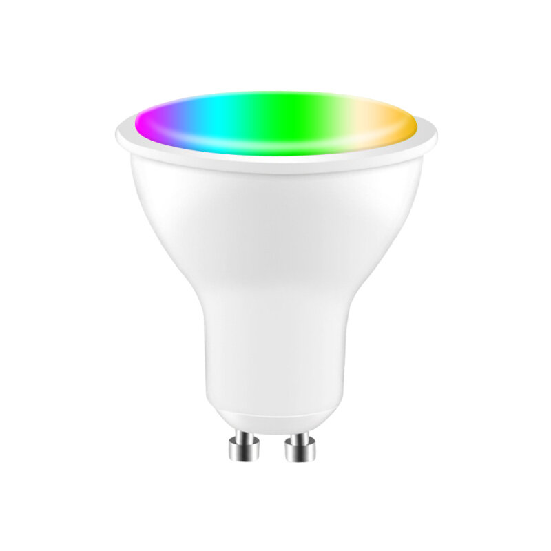 TUYA زيجبي الذكية GU10 ضوء لمبة الأضواء RGB + CCT 100-240 فولت 5 واط عكس الضوء LED ضوء لمبة التحكم الصوتي العمل مع أليكسا جوجل هوم