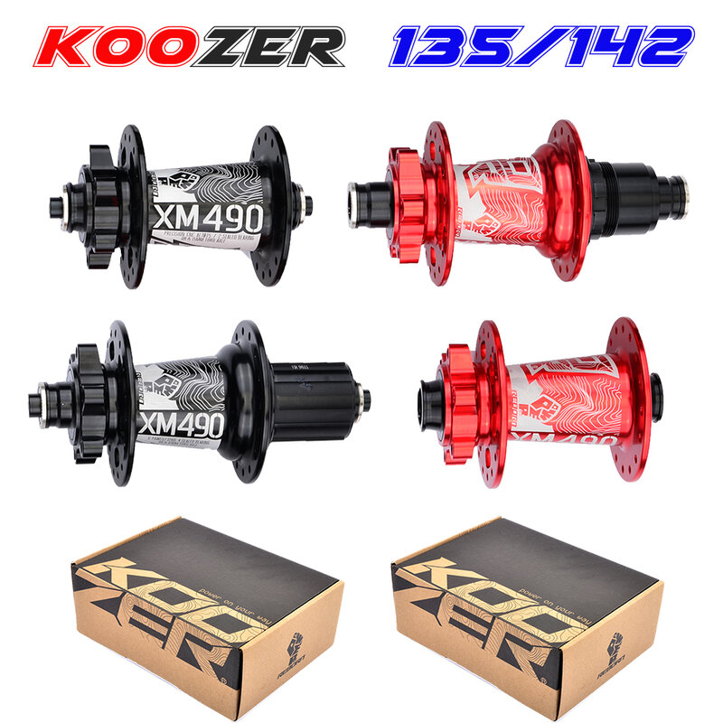 Consegna gratuita Koozer XM490 hub 4 cuscinetti MTB mountain bike hub QR100 * 15 12*142 millimetri thru32holes disco freno della bici di hub28 32 36 fori