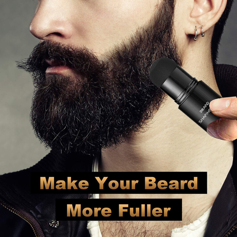 Waterproof Beard Filler Beard Hairline Filling Powder Stamp Bushy Thick Beard Dye Mustache Repair Enhancer Shaping For Men