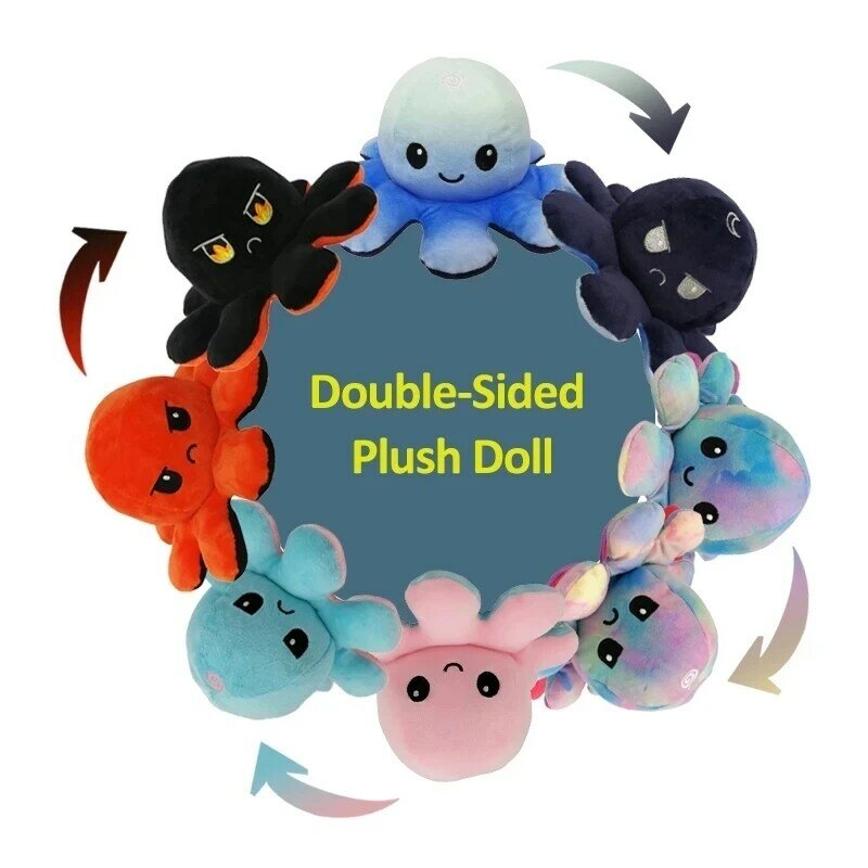 Octopus Plüsch Spielzeug Mode Tow-seiten Oktopu Spielzeug Klassische Shifter Reversib Miniaturen Stimmung Pulpo Dashboard-Spielzeug frauen top Geschenk