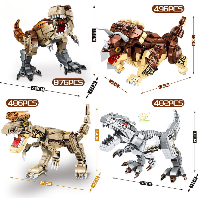 Blocs de construction Triceratops vélociraptor, parc de dinosaures, jouets pour enfants, Indominus Rex, modèle du monde, cadeau de noël