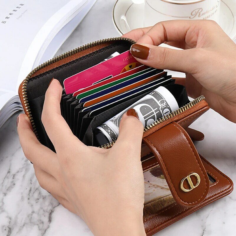 Fashion Women's Wallets with Zipper Luxury Designer PU Leather Cute Purses	Large Capacity Card Holder Wallet	for Women