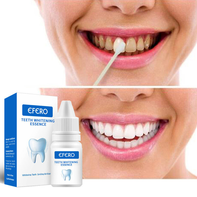 Efero dentes branqueamento essência remove manchas de placa limpeza higiene oral clarear dentes manchas pretas soro lixívia dente líquido