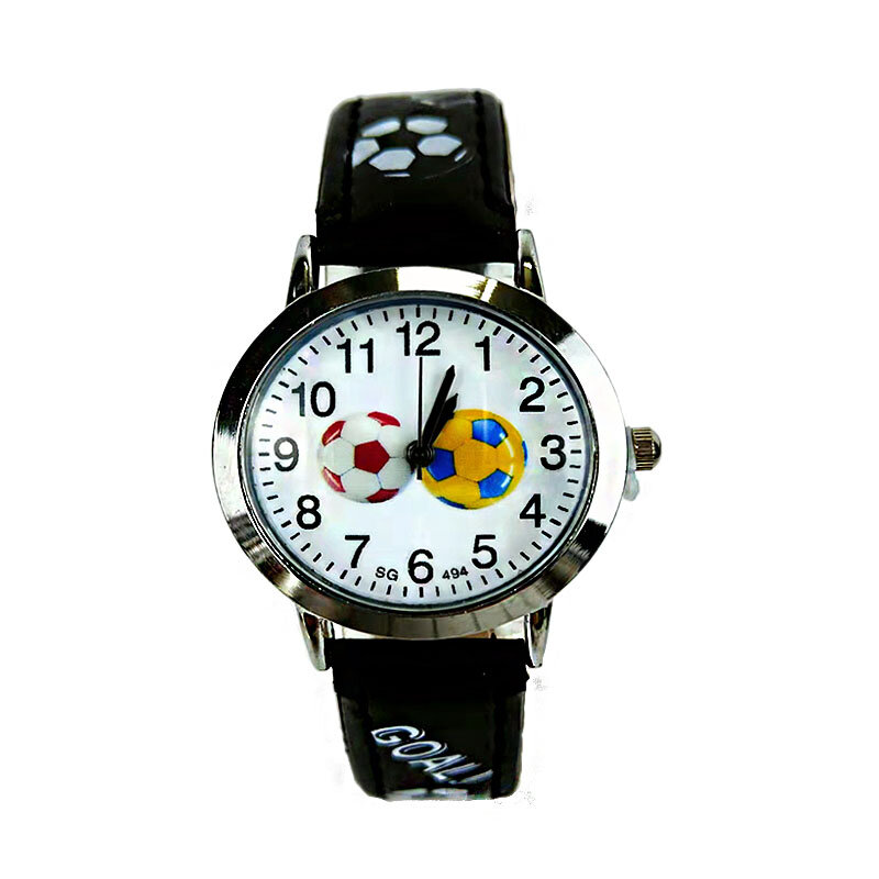 Relógio de pulso infantil de couro, com pulseira de silicone, quartzo, para crianças, meninos, meninas, presente de aniversário