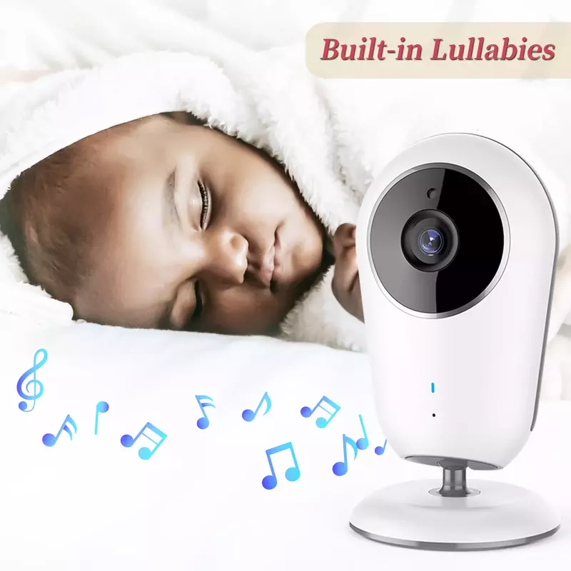 Monitor de bebé inalámbrico de 3,2 pulgadas, cámara de seguridad con visión nocturna, intercomunicador, monitoreo de temperatura, niñera