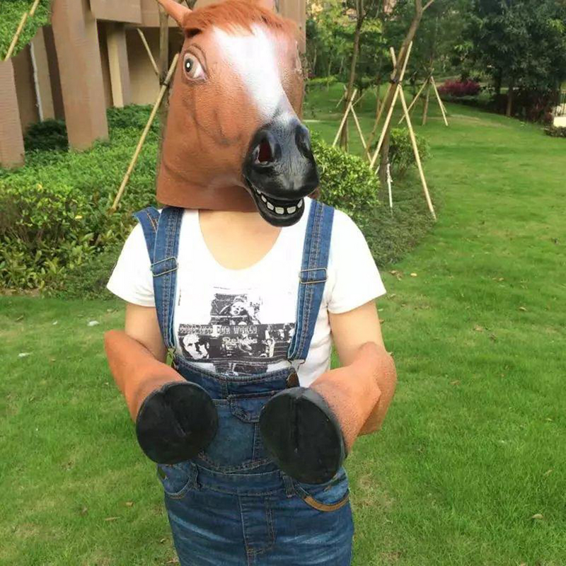 Luvas cascos de cavalo cosplay animal látex festa propshoof vestido masqueradenovelty prop capa de mão misaworrysnake fantasia
