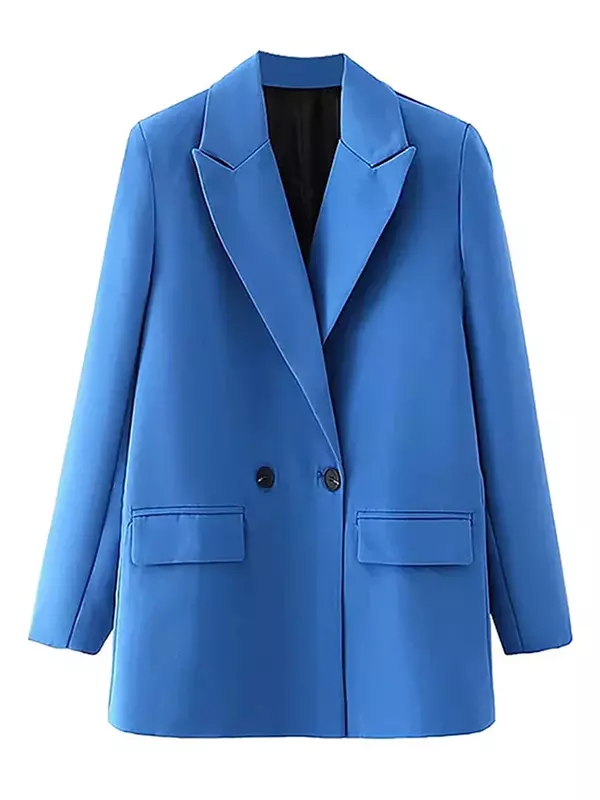 Manteau décontracté pour femme, veste longue élégante, ample, à deux boutons, à la mode, pour le bureau, vêtement d'extérieur, 2022