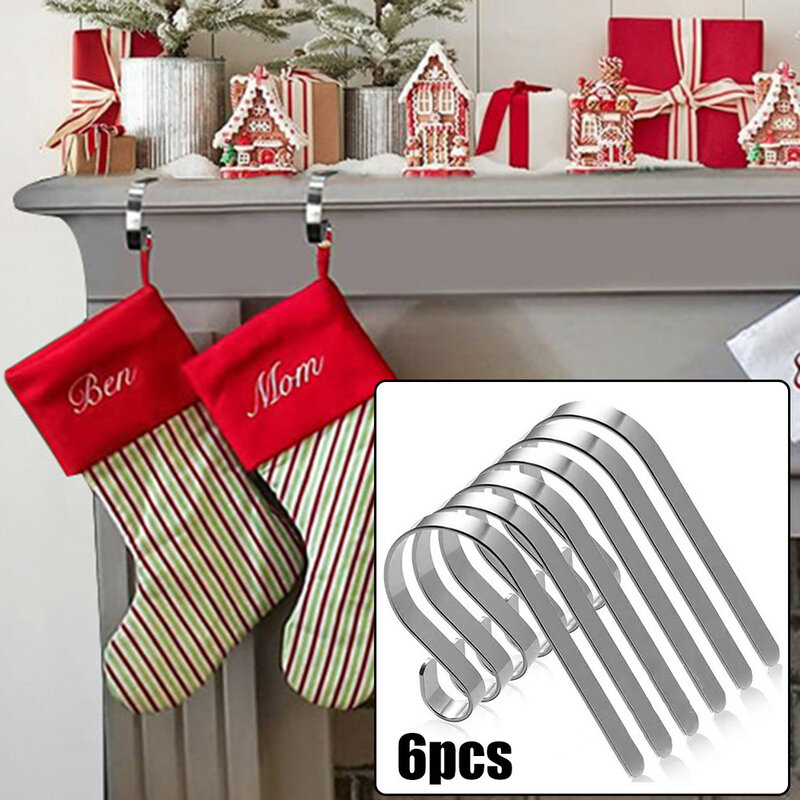 Werkzeuge Weihnachten Haken 6Pcs Zubehör Dekoration Aufhänger Halter Metall Set Stocking Geeignet Versorgung Nützlich Marke Neue