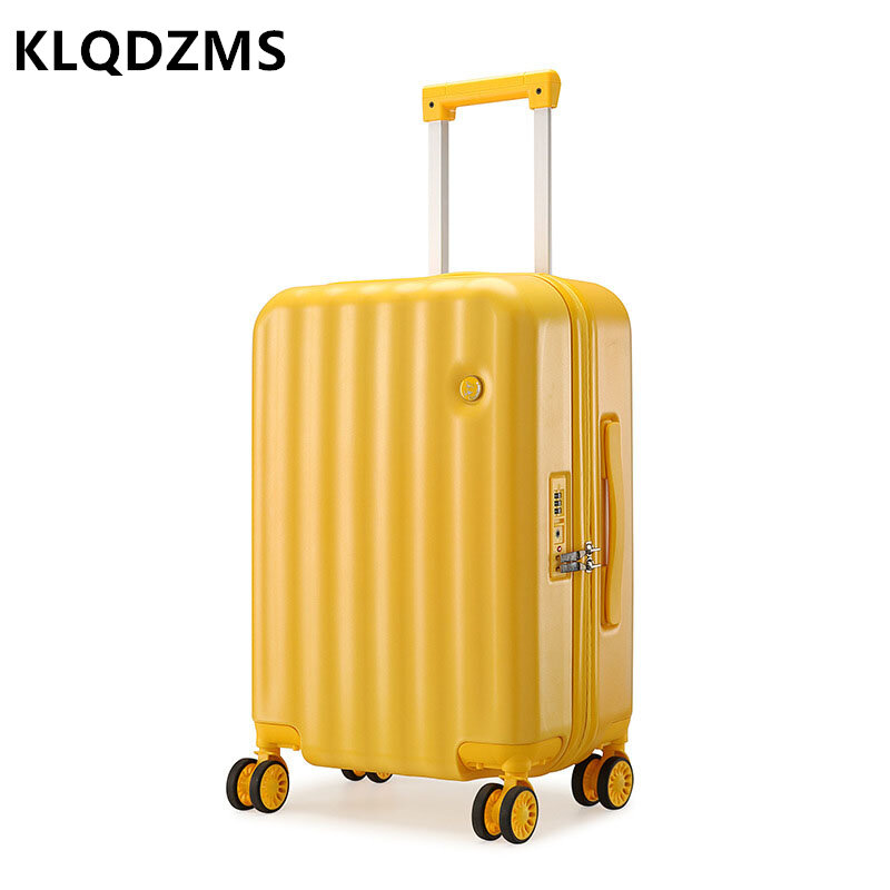 KLQDZMS japoński prosty styl wodoodporne etykiety na walizki 20 Cal cichy futerał na pokład kobieta 24 Cal o dużej pojemności walizka