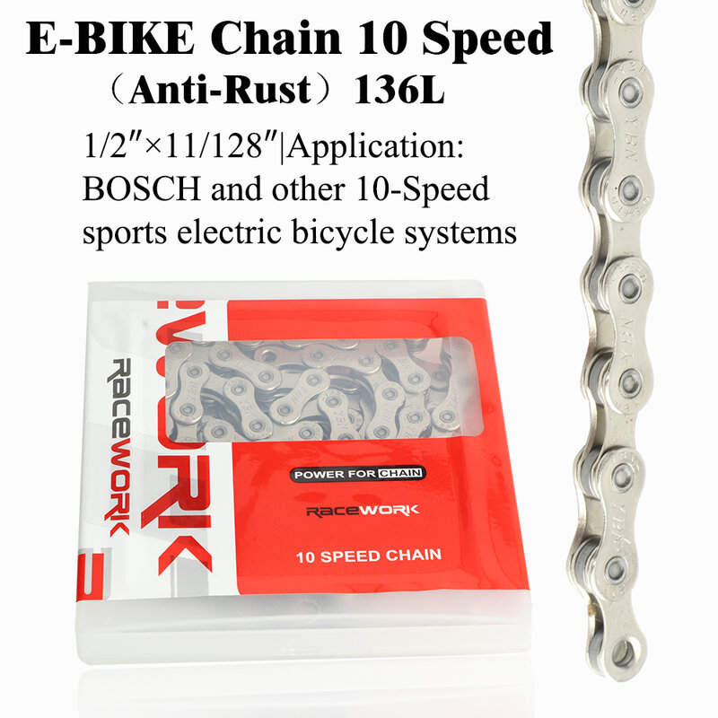 Chaîne de vélo électrique 8 9 10 11 12 vitesses, 136 maillons, pièces de bicyclette Anti-rouille avec boucle magique
