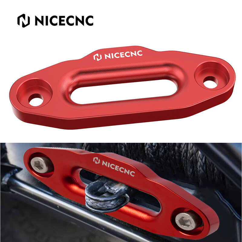 NICECNC For 4 7/8" INCH 124 MM Mount Bolt Centers For 2000-3500 LBS Front Rear Hawse Fairlead Winch Rope ATV Winches Red Black