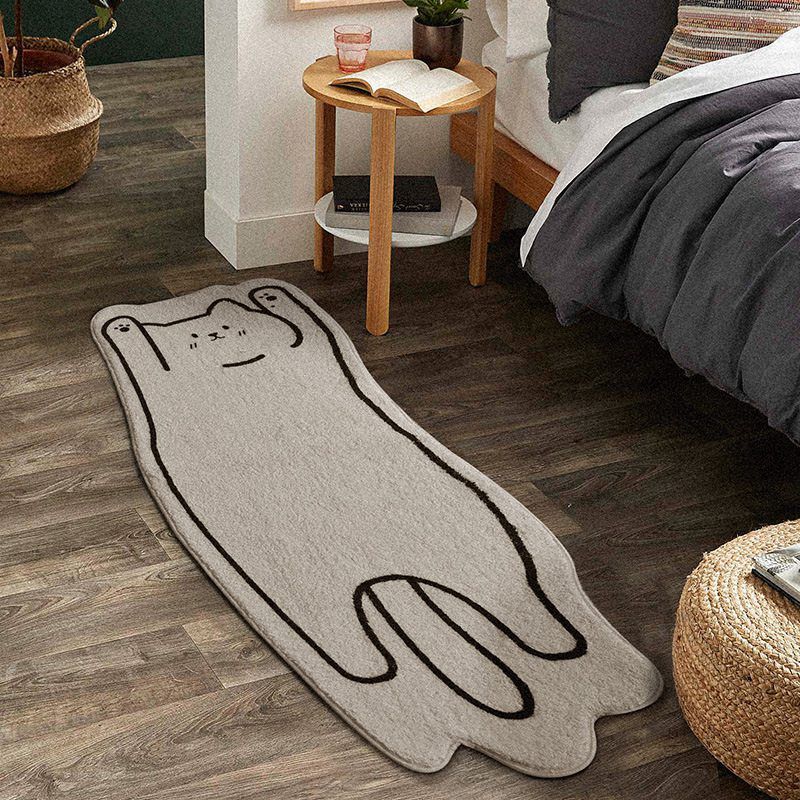 Creative Cat พรม Nordic พรมการ์ตูนสำหรับห้องนอน Slip ข้างเตียงพรม Soft สำหรับห้องนั่งเล่นตารางพรมตกแต่ง