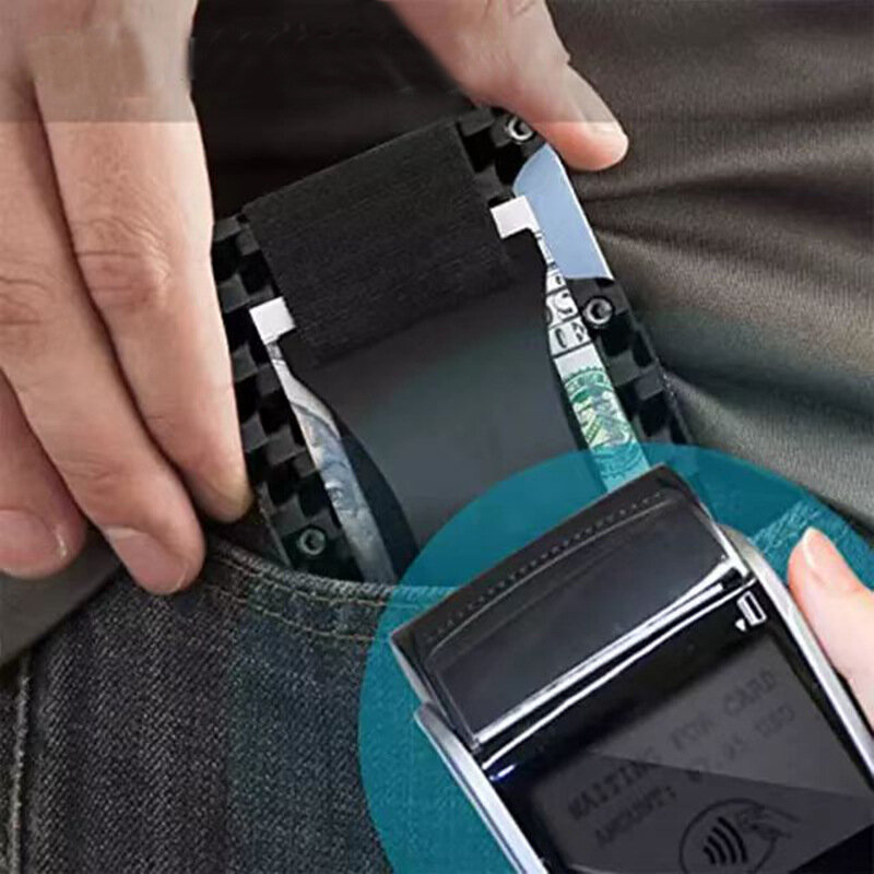 Men Credit Card Holder Carbon Fiber Women Bank Id Cardholder Rfid Container Case Aluminium Metal Magsafe Minimalist Ride Wallet