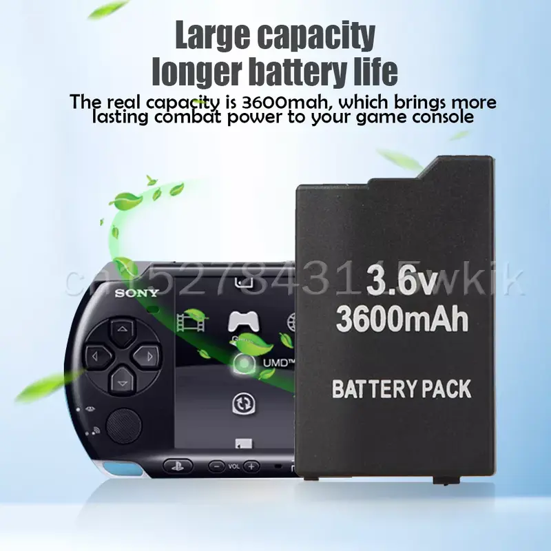 Batterie Rechargeable au Lithium, 3.6V, 3600mAh, pour Sony PSP 2000, 3000, PSP2000, PSP3000, pour Console Portable