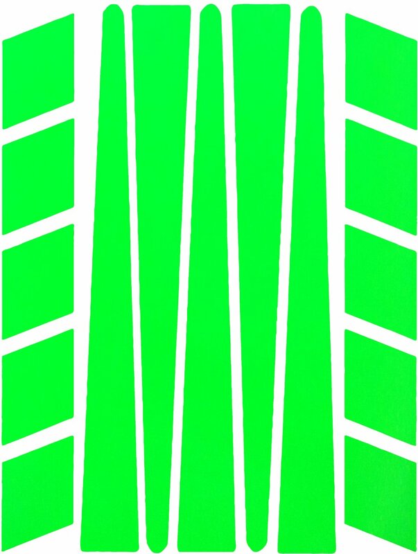 Etiqueta engomada verde fluorescente en forma de tira plano extremo
